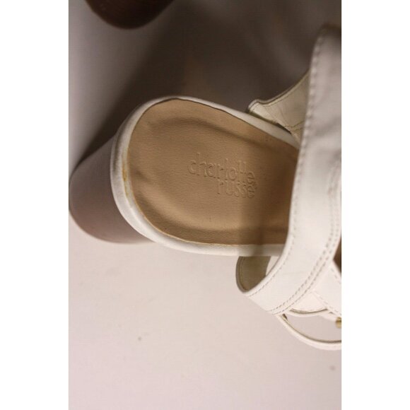 Charlotte Russe Sandals Women's US Size 10 White Leather Strappy Lace - Picture 4 of 7